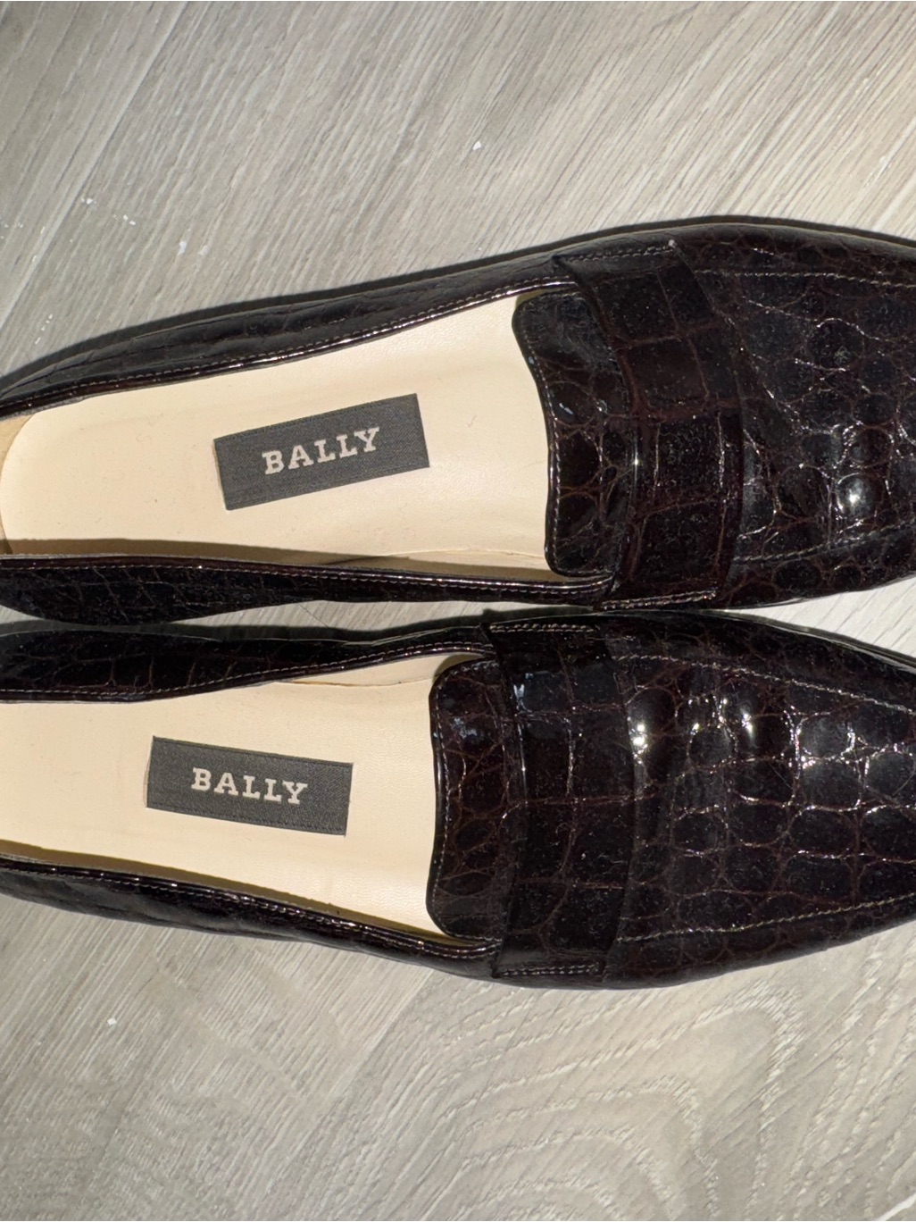 Bally Men’s Croc-Embossed Loafers In Deep Brown
